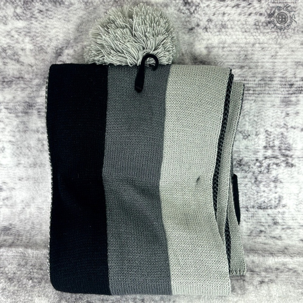 NWT Fade‎ Raiders NFL Knit Hat Bobble Beanie & Scarf Set Logo Football MSRP $50 - Picture 6 of 6